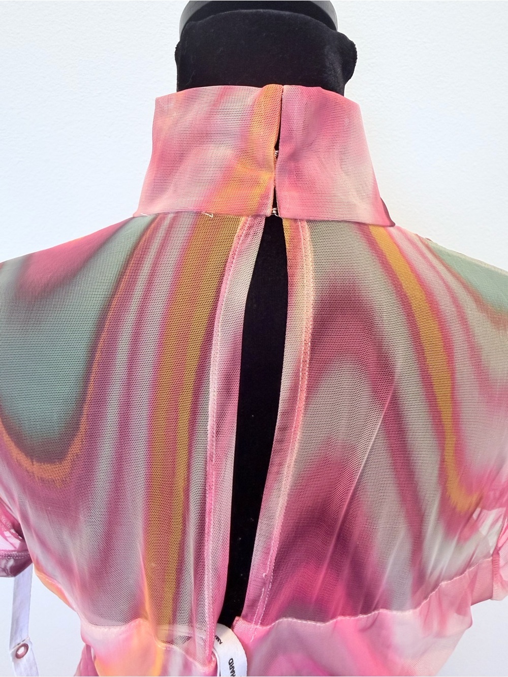 Amanda Uprichard Marble-Print Midi Dress in Pink and Peach - Picture 8 of 12